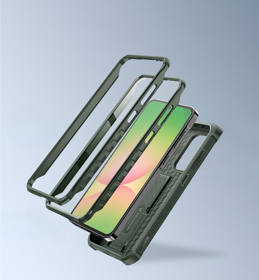 Pancéřové pouzdro pro Samsung Galaxy A56 5G, Dexnor Full Body (Two Frames), zelené