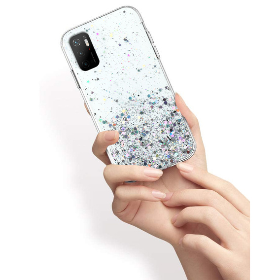 Pouzdro pro Xiaomi POCO M3, Glittery, průhledné