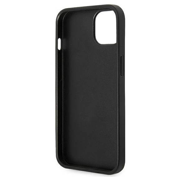 Pouzdro Karl Lagerfeld pro iPhone 14, Saffiano Karl's Head Patch, stříbrné