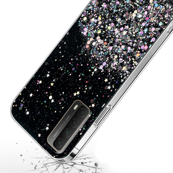 Pouzdro pro Huawei P Smart 2021/Y7A, Glittery, černé