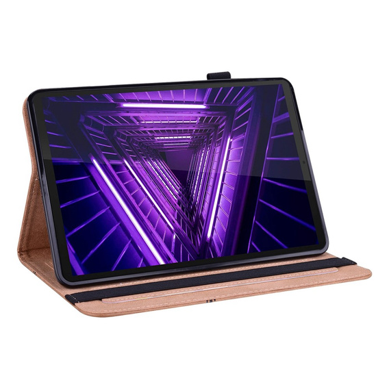 Pouzdro pro Lenovo Tab M10 Plus 10.6 Gen 3 TB-125F TB-128F, Classic, s prostorem pro stylus, hnědé