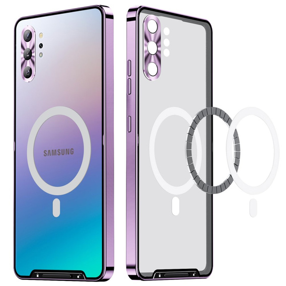 Ochranné pouzdro na fotoaparát pro Samsung Galaxy Note 10+ Plus, CamShield MagSafe, transparentní / fialové