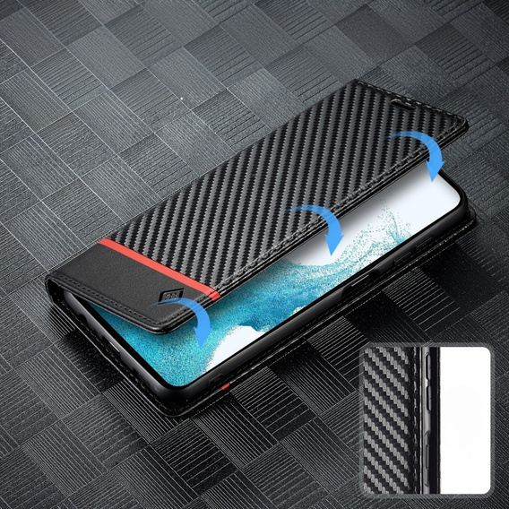 Klopové pouzdro pro Samsung Galaxy A55, Carbon LC.IMEEKE, černé
