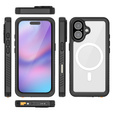 Redpepper pouzdro pro iPhone 17, vodotěsné IP68, pro MagSafe, průhledné s černými boky