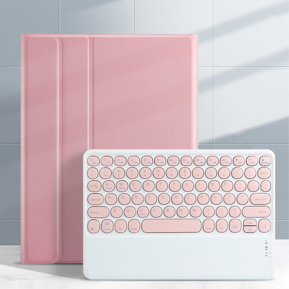 Pouzdro + klávesnice iPad Pro 11 2021 / 2018, iPad Air 10.9 4 2020 / 5 2022, Pen Slot, růžové rose gold