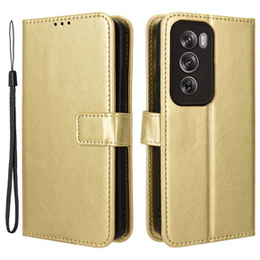 Klopové pouzdro pro Oppo Reno 12 Pro, Crazy Horse Wallet, zlaté