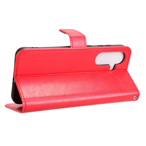 Klopové pouzdro pro Samsung Galaxy A36, Crazy Horse Wallet, červené
