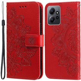 Klopové pouzdro pro Xiaomi Redmi Note 12 4G, Mandala Flower, červené