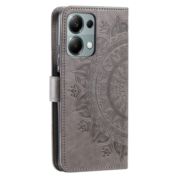 Klopové pouzdro pro Xiaomi Redmi Note 13 Pro 4G / Xiaomi Redmi Note 14S / Xiaomi Poco M6 Pro 4G, Mandala, šedé