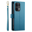 Klopové pouzdro pro Oppo Reno 13 Pro 5G, Wallet Zipper Pocket, modré