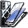 Pouzdro pro Samsung Galaxy S25 Edge, Shockproof, se sklem, pro MagSafe, černé