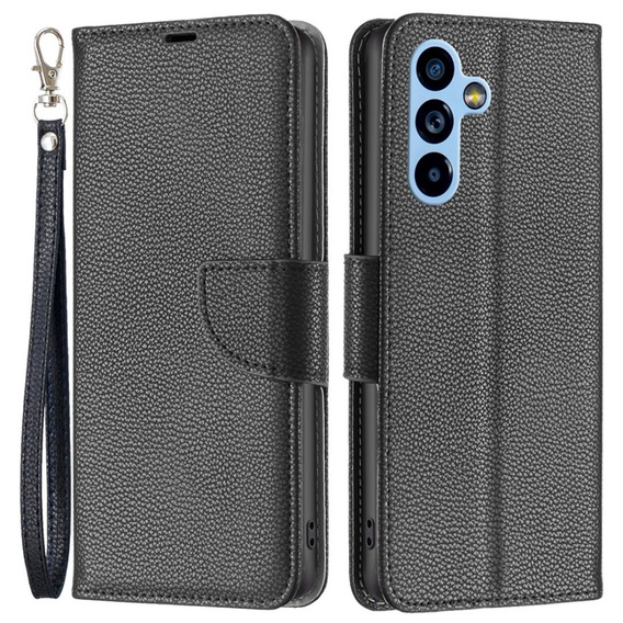 Klopové pouzdro pro Samsung Galaxy A54 5G, Wallet Litchi Magnet, černé