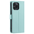 Pouzdro s klopou pro iPhone 16 Pro, Rhombus Crossbody Leather, zelené