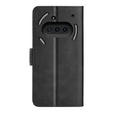 Klopové pouzdro pro Nothing Phone 3a, Leather Wallet, černé