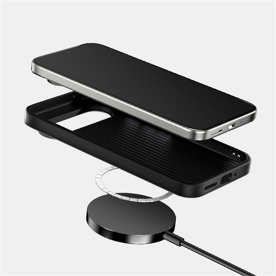 Pouzdro pro Google Pixel 10 / 10 Pro, ABEEL, pro MagSafe, s karbonovou texturou, černé