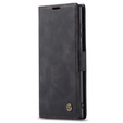 Pouzdro CASEME pro Samsung Galaxy S22 Ultra, Leather Wallet Case, černé