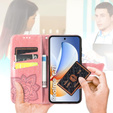 Klopové pouzdro pro Realme C71, Butterfly, růžové rose gold