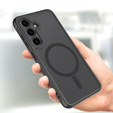 Pouzdro pro Samsung Galaxy A55, pro MagSafe, ERBORD Matt Case, černý + sklo na displej