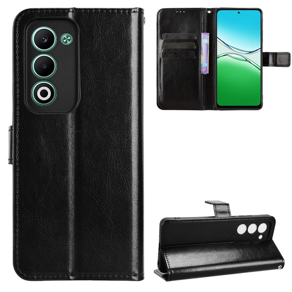 Klopové pouzdro pro Oppo A5 5G / A5m, Crazy Horse Wallet, černé