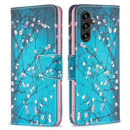 Klopové pouzdro pro Samsung Galaxy A35 5G, Wallet, Sakura modré