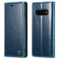 CASEME flipové pouzdro pro Samsung Galaxy S10+ Plus, Waxy Textured, modré