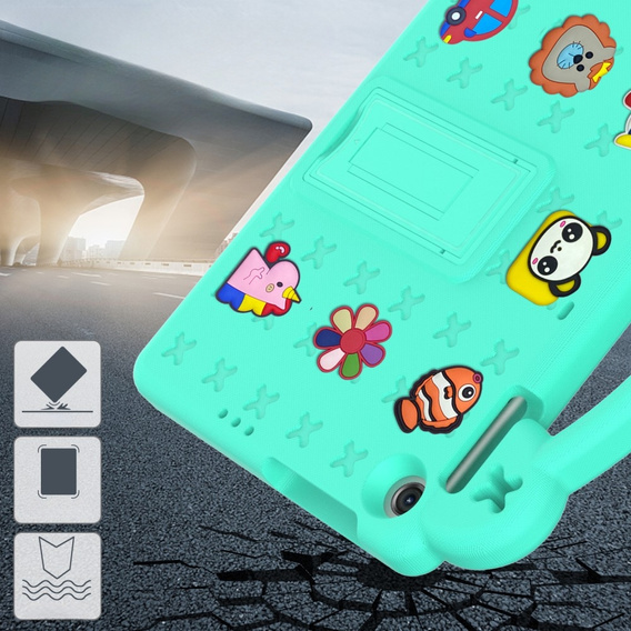 Dětské pouzdro pro Lenovo Tab M10 10.1 Gen 3 TB-328FU/TB-328XU, Cute Patterns, se stojánkem, zelené