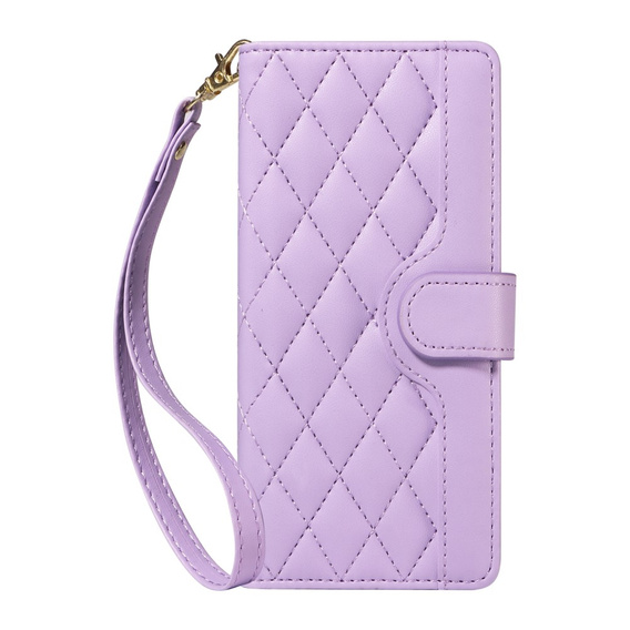Pouzdro s klopou pro Xiaomi Redmi Note 14 Pro 5G / Xiaomi Redmi Note 14 Pro+ 5G / Xiaomi Poco X7 5G, Rhombus Crossbody Leather, fialové