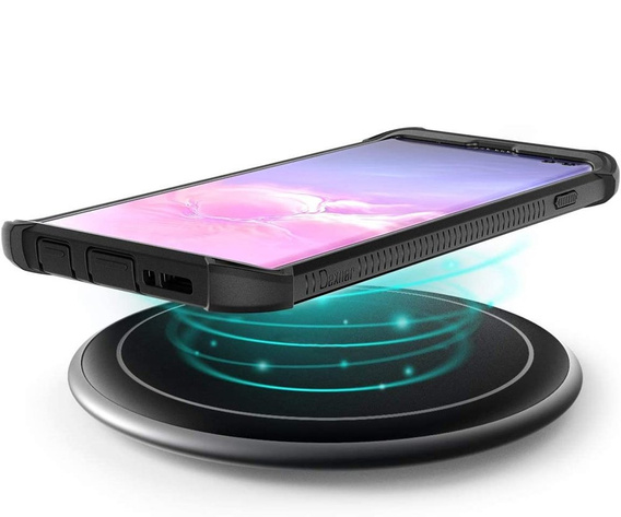 Pouzdro pro Samsung Galaxy S10 Plus, Dexnor Full Body Rugged, transparentní / černé