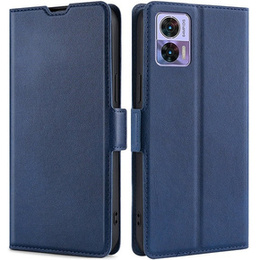 Klopové pouzdro pro Motorola Edge 30 Neo 5G, Wallet Thin Magnet, námořnicky modré