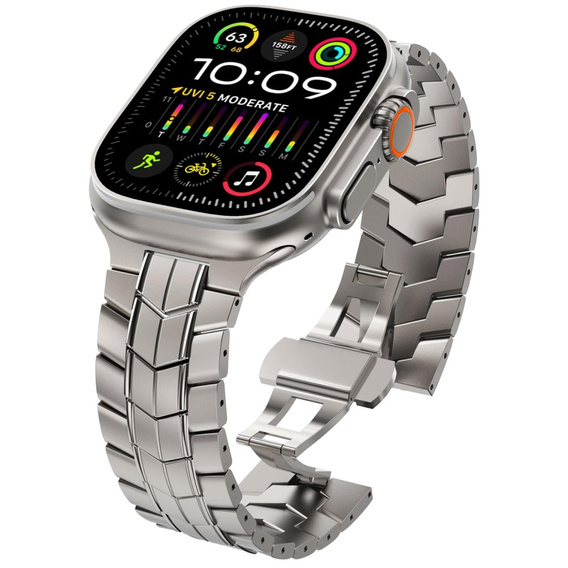 Náramek pro Apple Watch 1/2/3/4/5/6/7/8/9/SE/ULTRA/ULTRA 2 42/44/45/49MM, titanový