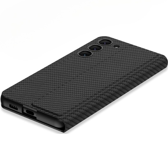 Klopové pouzdro pro Samsung Galaxy S23, GKK Leather, carbon černé