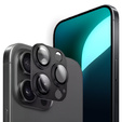 Sklíčko na fotoaparát pro iPhone 16 Pro / 16 Pro Max, černý kovový kryt ERBORD