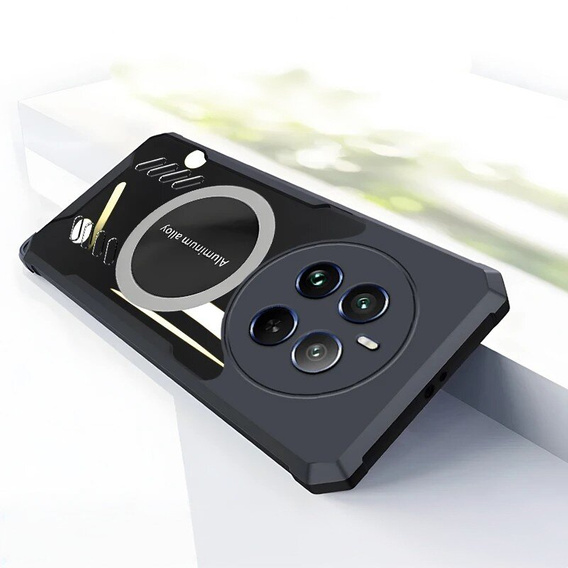 Pouzdro pro Realme 12 Pro 5G / 12 Pro+ 5G, s magnetickou fólií, transparentní / černé