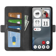 Klopové pouzdro pro Nothing Phone 3a, Leather Wallet, černé