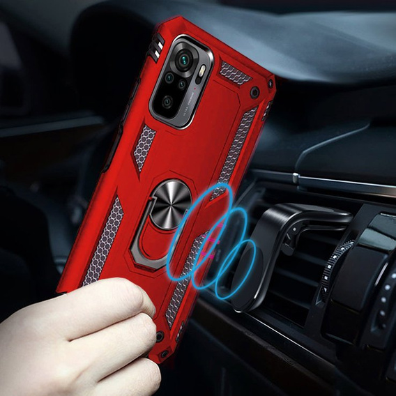Pancéřové pouzdro pro Xiaomi Redmi Note 10 / 10S, Nox Case Ring, červené