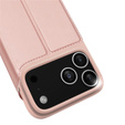 Dux Ducis pouzdro pro iPhone 17 Pro, Skin Pro, s klopou, s přihrádkou na kartu, růžové