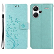Klopové pouzdro pro Xiaomi Redmi Note 13 Pro+, Butterfly, světle modré