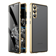Pouzdro pro Samsung Galaxy S23 Plus, Magnetic Dual Glass, zlaté