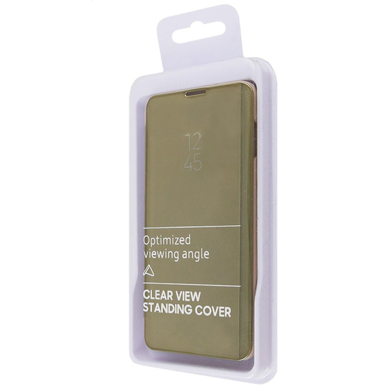 Pouzdro pro LG Velvet, Clear View, zlaté