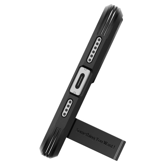 Pouzdro Spigen pro iPhone 15, Tough Armor Mag MagSafe, černé + 9H tvrzené sklo