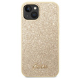 Pouzdro GUESS pro iPhone 14 Plus, Glitter Script Hardcase, zlaté