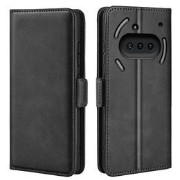 Klopové pouzdro pro Nothing Phone 3a, Leather Wallet, černé