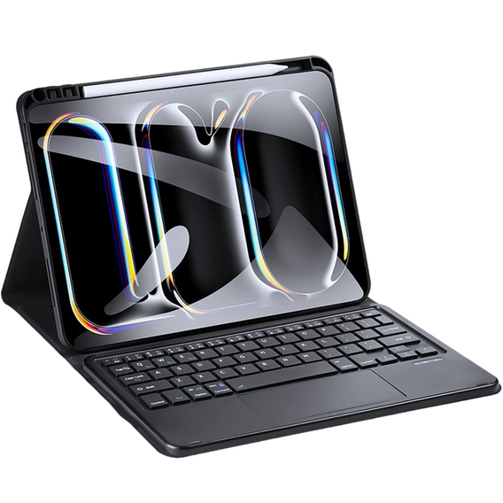 Pouzdro + klávesnice Apple iPad Pro 11" 5 gen. 2024, Dux Ducis TouchPad Leather Pen Slot, černé