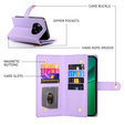 Klopové pouzdro pro Realme 14 Pro 5G, Wallet Zipper Pocket, fialové