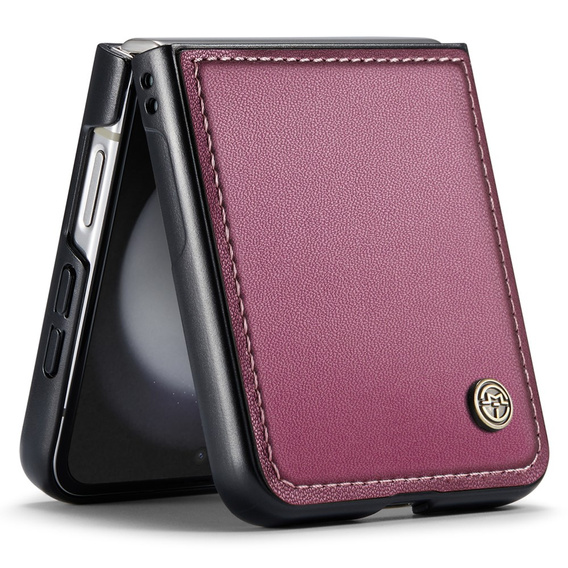 Pouzdro pro Samsung Galaxy Z Flip7 FE / Z Flip6, CASEME Litchi Leather, červené