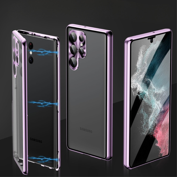Pouzdro pro Samsung Galaxy S21 Ultra, Magnetic Dual Glass, fialové