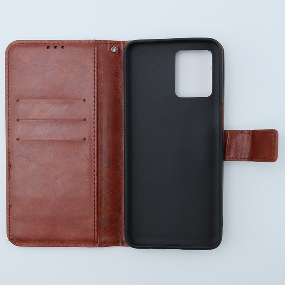 Klopové pouzdro pro Motorola Moto G54 5G, Crazy Horse Wallet, hnědé
