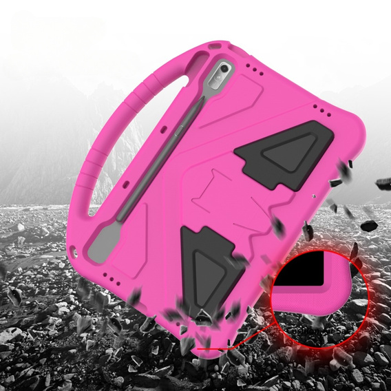 Dětské pouzdro pro Lenovo Tab P11 Pro Gen 2, dětské pouzdro s rukojetí, růžové