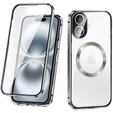 Magnetické pouzdro Dual Glass MagSafe pro iPhone 16, stříbrné