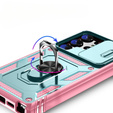 Pouzdro pro Samsung Galaxy S23 Ultra, CamShield Slide, zelený / růžové
